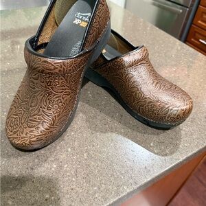 Dansko Black Embossed Clogs
